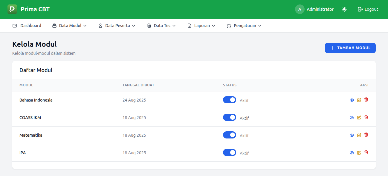 Daftar management module
